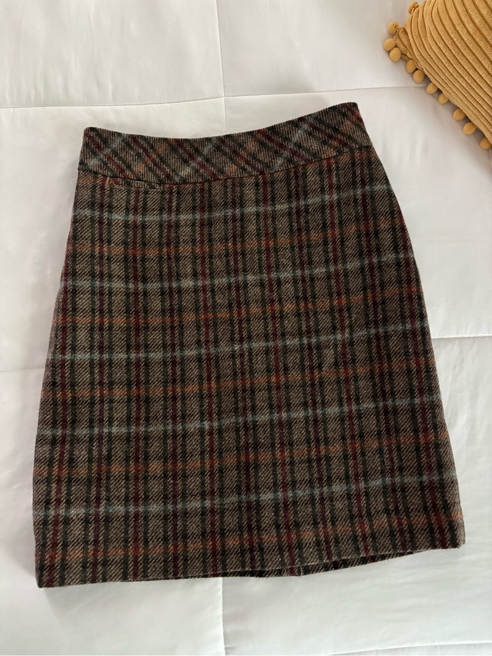 L.L. Bean Plaid Wool-Blend Pencil Skirt Size 10 NWOT Perfect for Fall